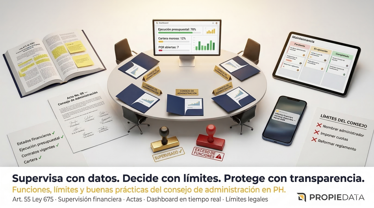 Consejo de administración en propiedad horizontal: Funciones, límites y buenas prácticas
